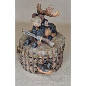 Moose Trinket Box Lodge Woodland Hunting Decor Rare Jewelry Box